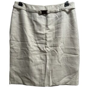 Calvin Klein Linen  Skirt Rear Slit Womens Size‎ 12 Hidden zipper/hook